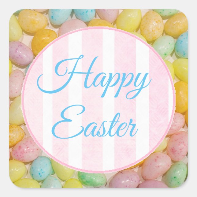 Happy Easter Pastel Jelly Bean Stickers (Front)