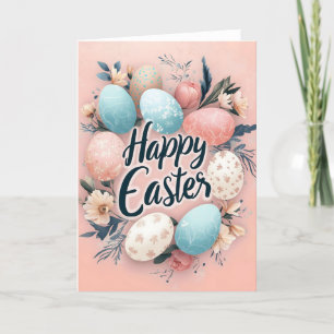 Happy Easter Pastel Pink Card