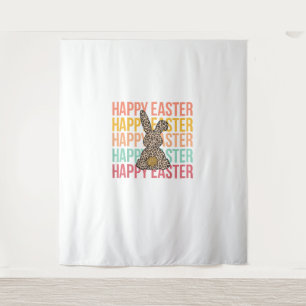 Happy Easter Pastel Spring Leopard Bunny Rabbit Wo Tapestry