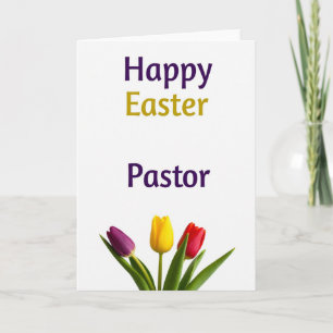 Happy Easter Pastor Floral Card