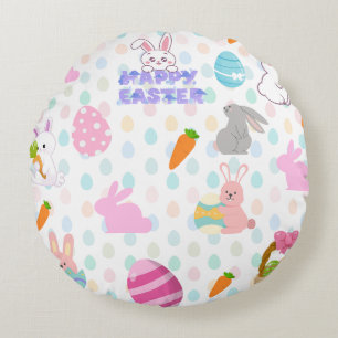 Happy Easter pattern Round Cushion