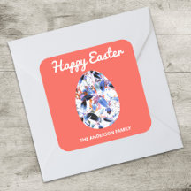 Happy Easter Patterned Egg Red