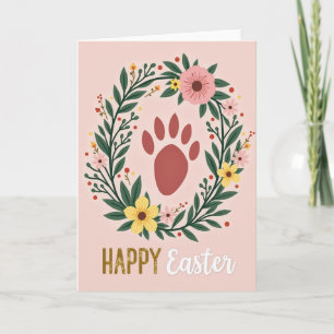 Happy Easter Paw Print Card
