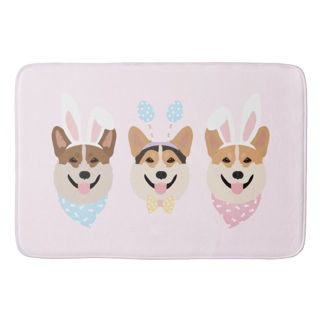 Happy Easter Pembroke Welsh Corgi Dogs Bath Mat (Front)