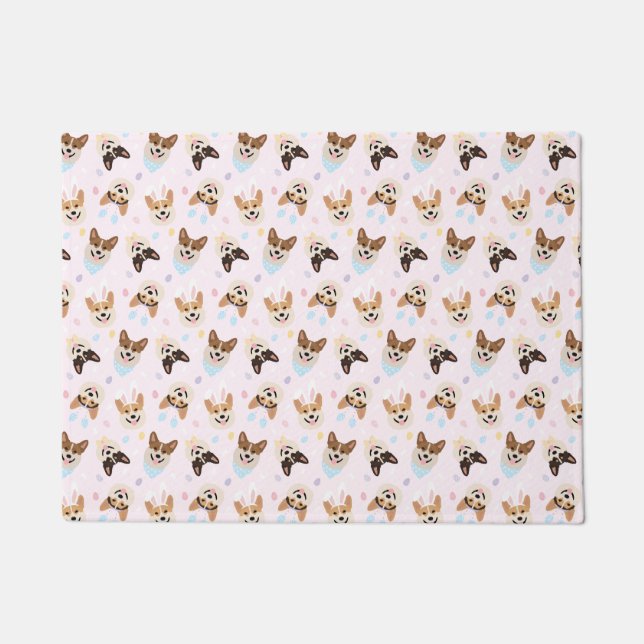 Happy Easter Pembroke Welsh Corgi Dogs Doormat (Front)