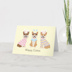 Happy Easter Pembroke Welsh Corgi Dogs Holiday Card
