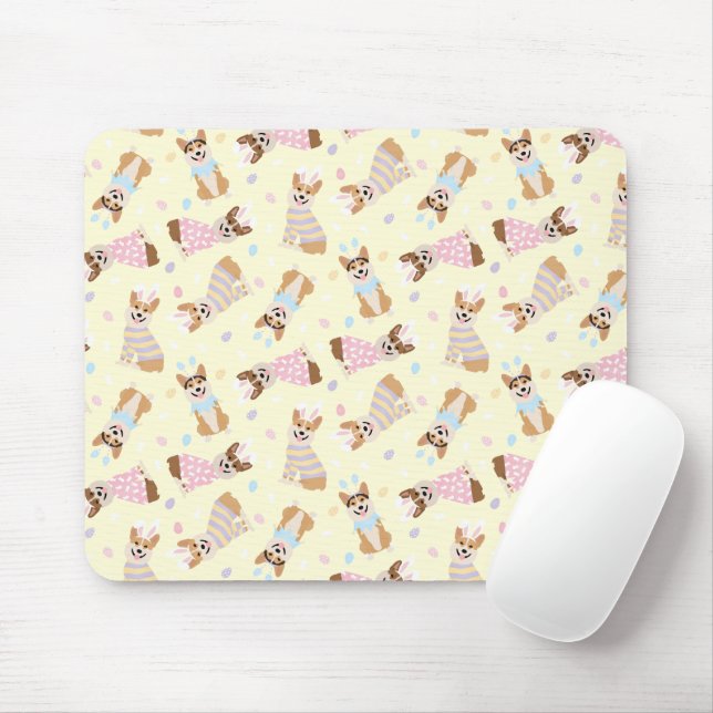 Happy Easter Pembroke Welsh Corgi Dogs Mouse Pad (With Mouse)