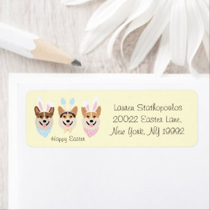 Happy Easter Pembroke Welsh Corgi Dogs Return Address Label