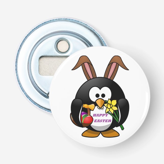 "HAPPY EASTER" PENGUIN BUNNY BOTTLE OPENER (Front)