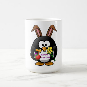 "HAPPY EASTER" PENGUIN BUNNY COFFEE MUG