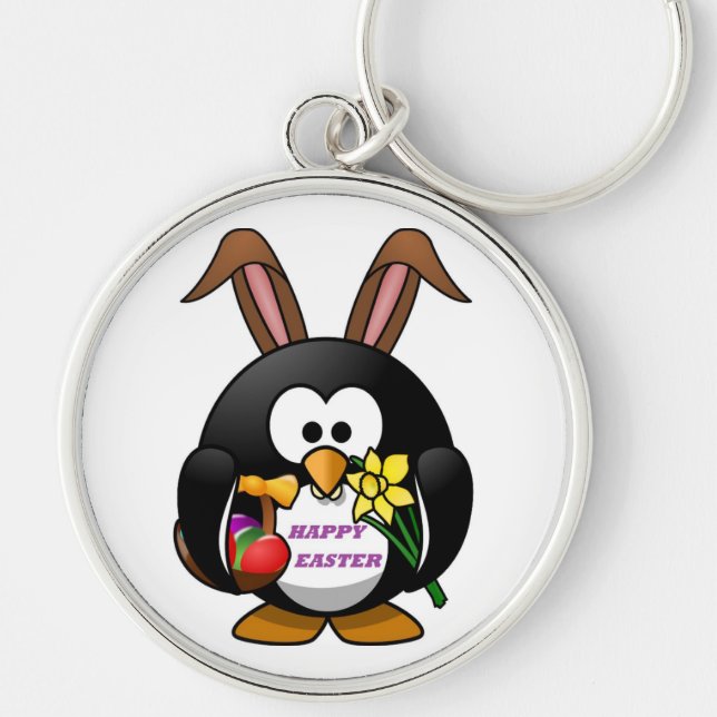 "HAPPY EASTER" PENGUIN BUNNY KEY RING (Front)