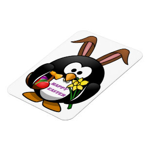 "HAPPY EASTER" PENGUIN BUNNY MAGNET