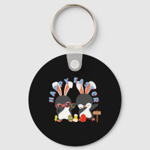 Happy Easter Penguin Sticker Key Ring