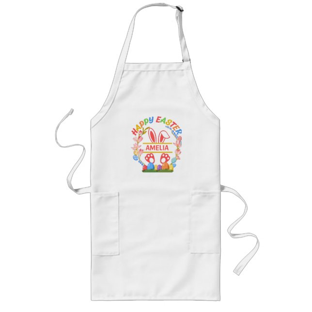 Happy Easter Personalized  Long Apron (Front)