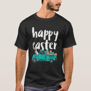 Happy Easter Pickup Truck Bunny Eggs Vintage Men W T-Shirt