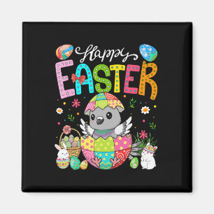 Happy Easter Pigeon Inside Colourful Eggs Easter B Magnet