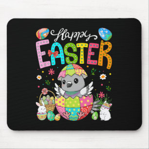 Happy Easter Pigeon Inside Colourful Eggs Easter B Mouse Pad