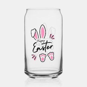 Happy Easter (Pink) Can Glass