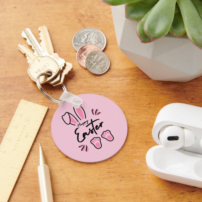 Happy Easter (Pink) Key Ring (Desk)
