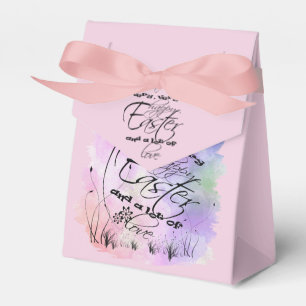 Happy Easter Pink Purple Calligraphy Illustration Favour Box
