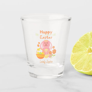 Happy Easter Pink Rabbit Shot glass