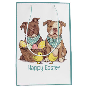 Happy Easter Pit Bull Dogs Medium Gift Bag