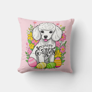 Happy Easter Poodle Cushion