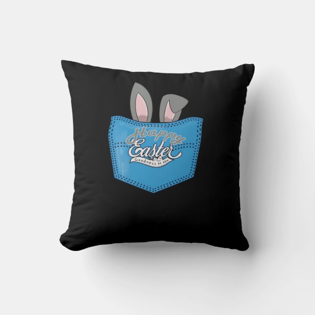 Happy Easter Pop Peeking Bunny Cushion (Front)