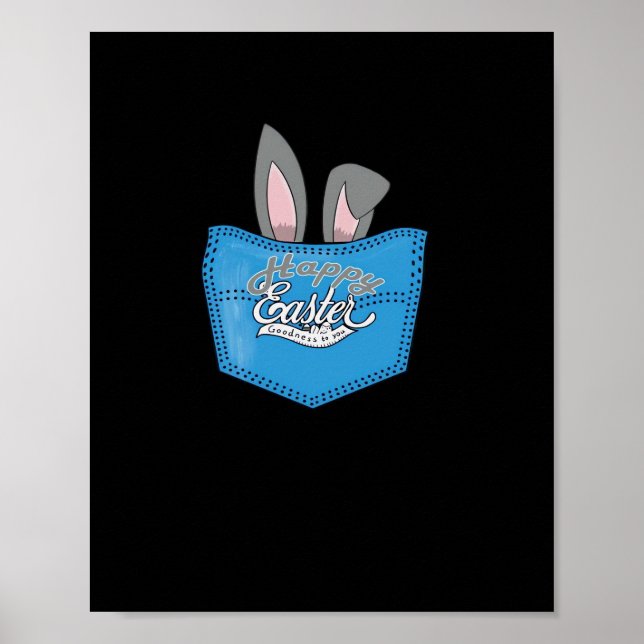 Happy Easter Pop Peeking Bunny Poster (Front)