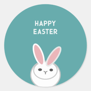 Happy Easter Postcard Classic Round Sticker