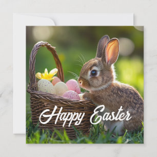 Happy Easter Postcard – Cute Rabbit