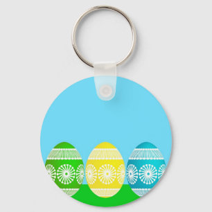 Happy Easter powder blue cute egg design Key Ring