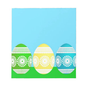 Happy Easter powder blue cute egg design Notepad