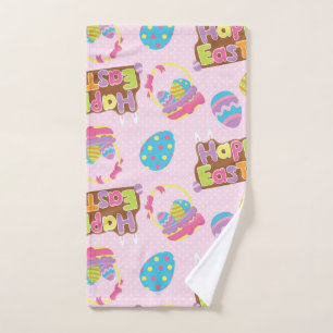 Happy Easter Print Pattern, Easter Holiday Hand Towel