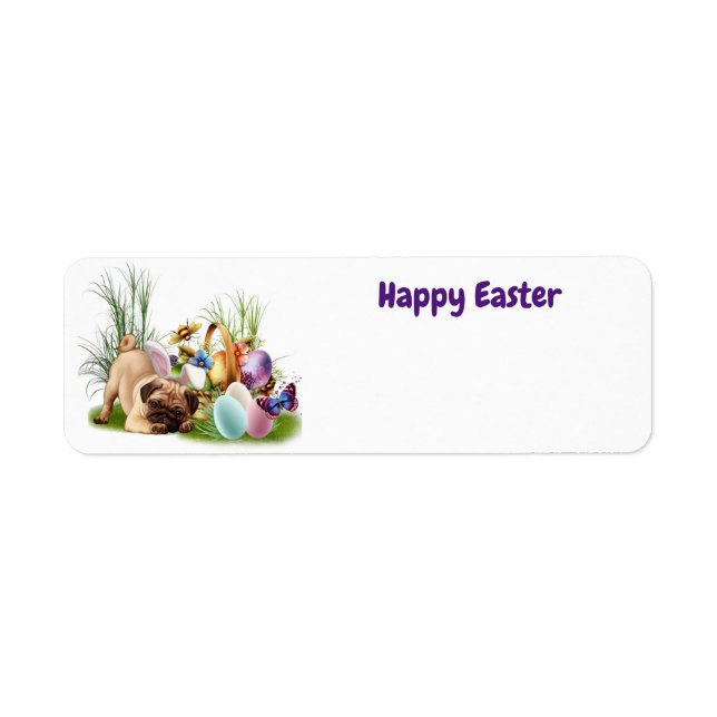 Happy Easter Pub dog address label Return Address Label (Front)