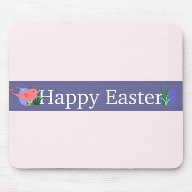 Happy Easter Purple Banner Mouse Pad (Front)