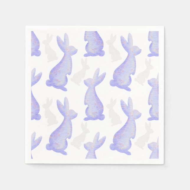 Happy Easter - Purple Bunny's pattern Napkin (Front)