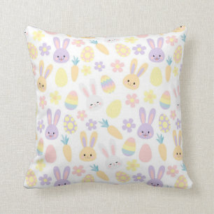 Happy Easter Purple Rabbit Cushion
