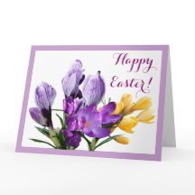 Happy Easter purple yellow crocus pretty floral