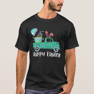 Happy Easter Quail Bunny Riding Truck Boys Toddler T-Shirt