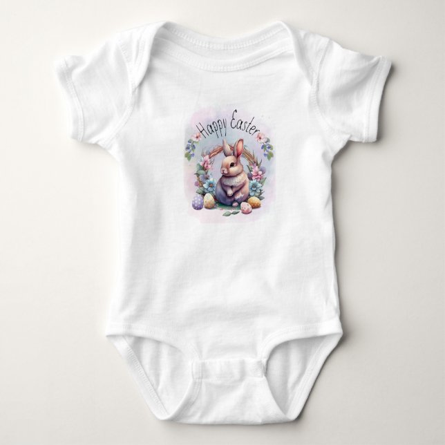 Happy Easter rabbit  Baby Bodysuit (Front)