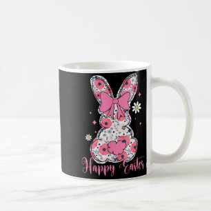 Happy Easter Rabbit Coquette Bow Bunny Women Girl Coffee Mug