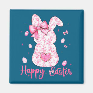 Happy easter rabbit coquette bunny floral women magnet