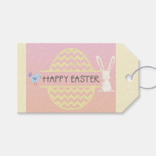 Happy Easter Rabbit Egg and Bird Gift Tags