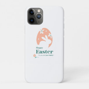 Happy Easter – Rabbit & Egg Floral Design iPhone 11 Pro Case