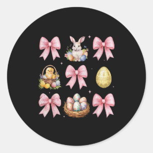 Happy easter rabbit egg for kids boy girl womenHap Classic Round Sticker