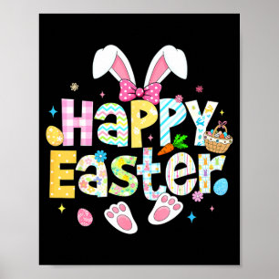 Happy easter rabbit egg for kids girl women teensH Poster