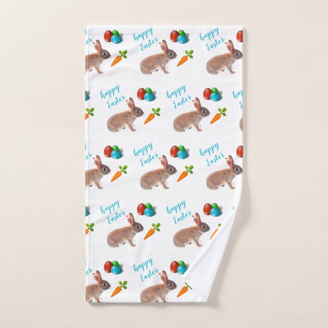 Happy Easter Rabbit Pattern Hand Towel (Hand Towel)