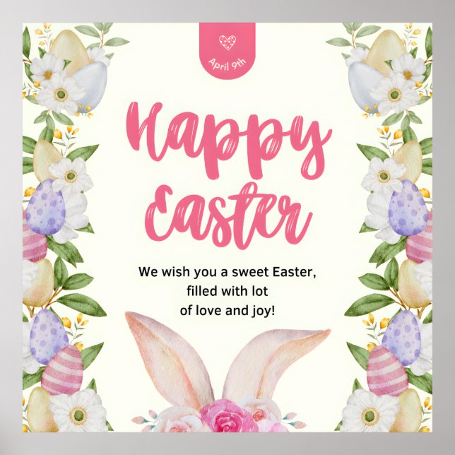 Happy Easter Rabbit Poster (Front)