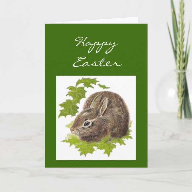 Happy Easter Rabbit Relax Renew Like Nature Does Holiday Card (Front)